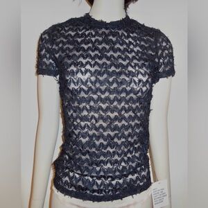 New Topshop black semi sheer black top - Size Small (US 4 - 6)